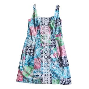 Lilly Pulitzer Dress Size 2 Women's  Annabelle Ocean Whale Dolphin Anchors